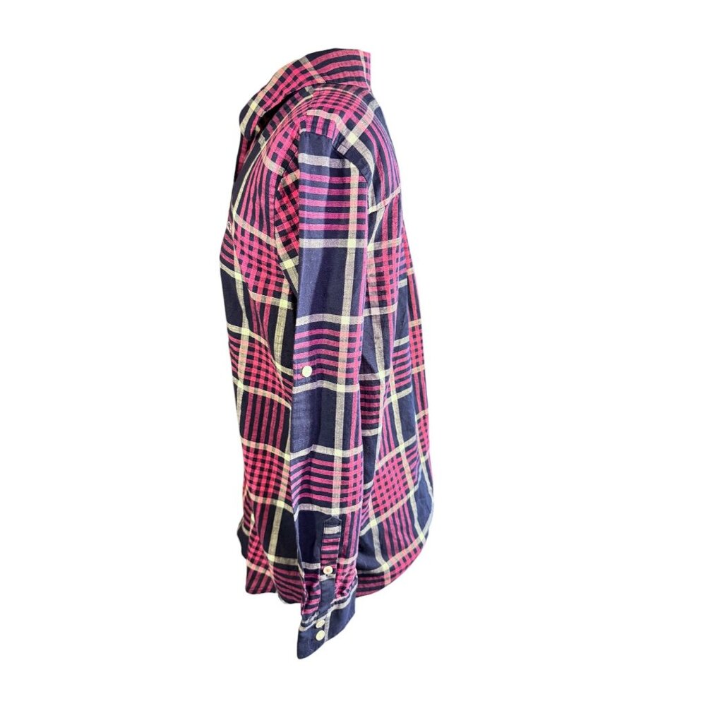 Vineyard Vines Womens Relaxed Fit Plaid Button-Down Shirt Cotton/Linen Blend - Picture 4 of 7